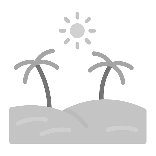 Imagen vectorial del icono del oasis Se puede utilizar para la geografía