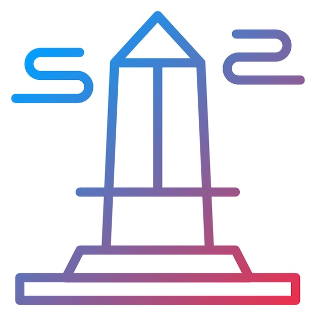 Imagen vectorial del ícono del obelisco Se puede usar para Egipto