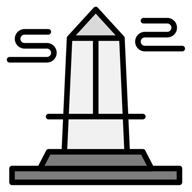 Imagen vectorial del ícono del obelisco Se puede usar para Egipto