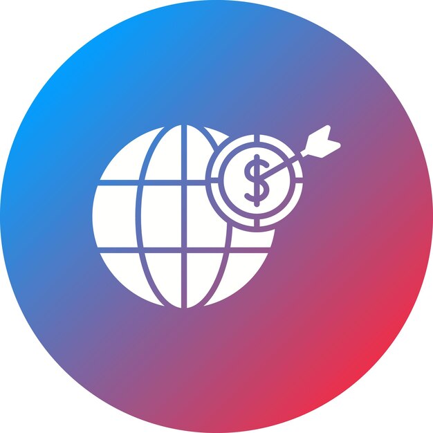 Imagen vectorial de icono objetivo global Se puede utilizar para SEO y SEM