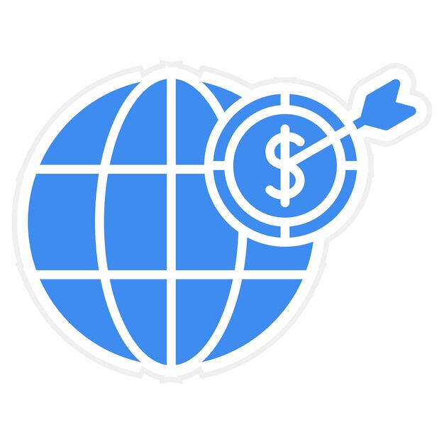 Imagen vectorial de icono objetivo global Se puede utilizar para SEO y SEM