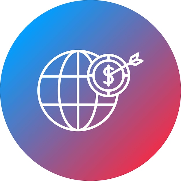 Imagen vectorial de icono objetivo global Se puede utilizar para SEO y SEM