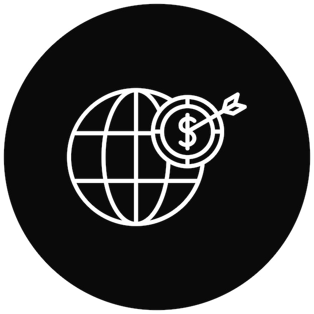 Imagen vectorial de icono objetivo global Se puede utilizar para SEO y SEM