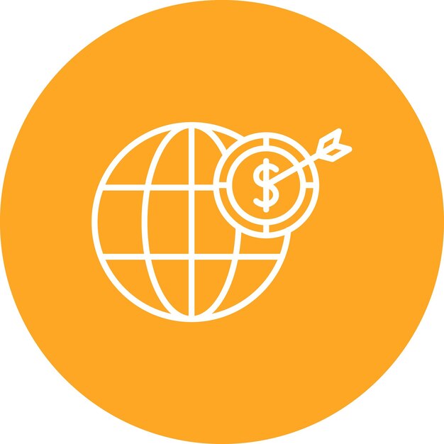 Imagen vectorial de icono objetivo global Se puede utilizar para SEO y SEM