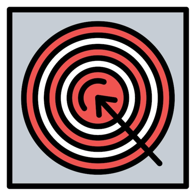 Imagen vectorial del icono objetivo Se puede usar para disparar