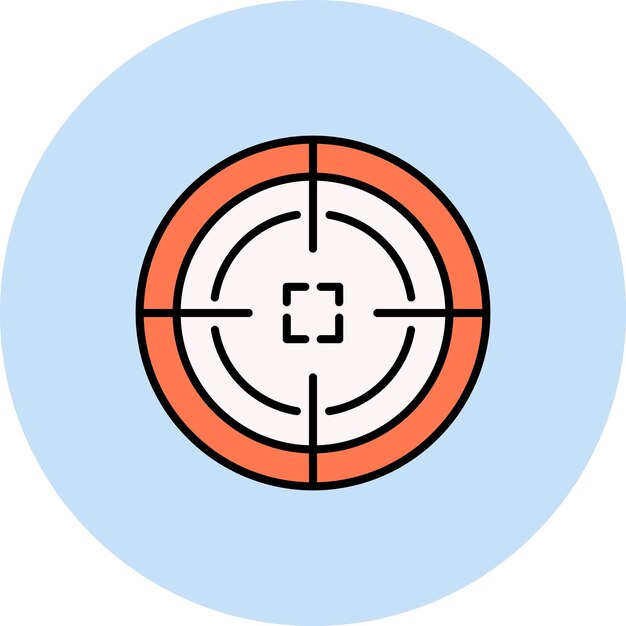 Imagen vectorial del icono del objetivo se puede usar para militares