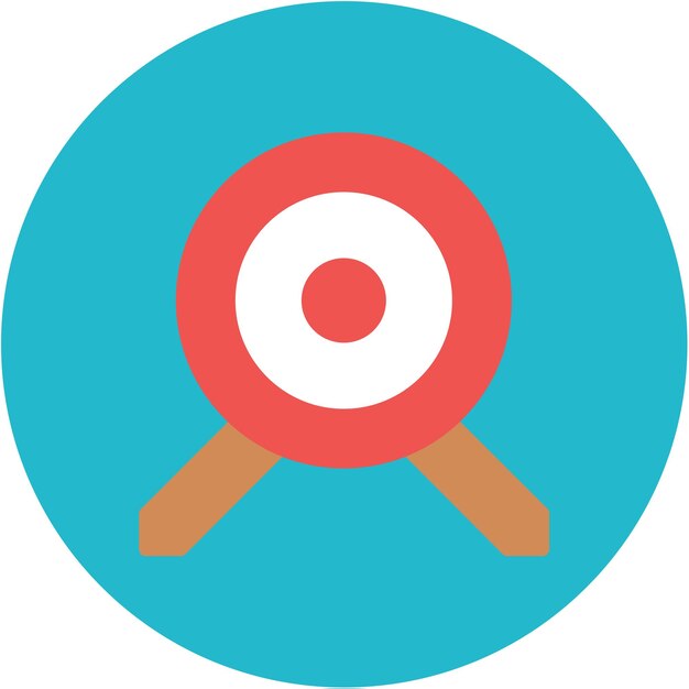 Imagen vectorial del icono objetivo Se puede utilizar para el tiro con arco