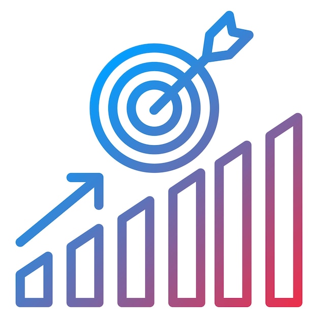Imagen vectorial del icono de objetivos Se puede utilizar para la incorporación empresarial