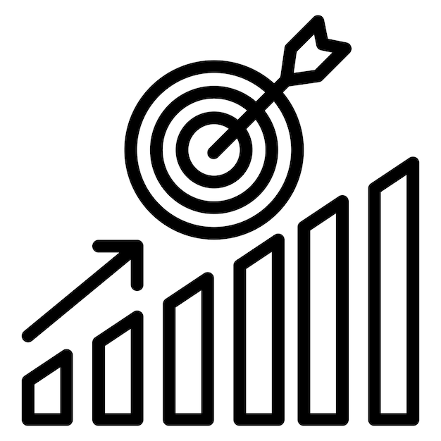 Imagen vectorial del icono de objetivos Se puede utilizar para la incorporación empresarial