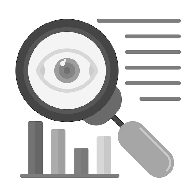 Imagen vectorial del icono de observación Puede utilizarse para el análisis de datos