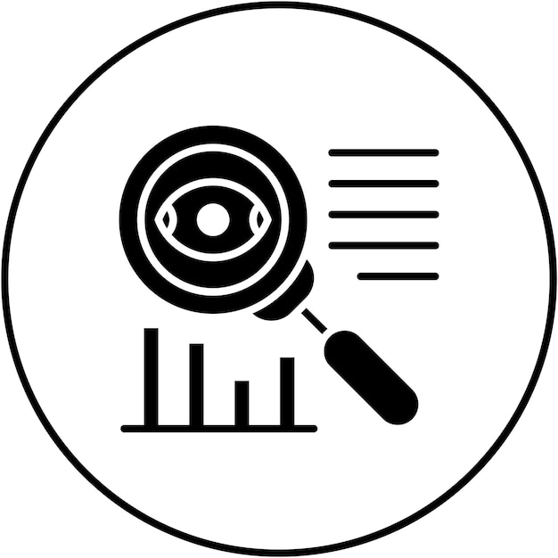 Imagen vectorial del icono de observación Puede utilizarse para el análisis de datos