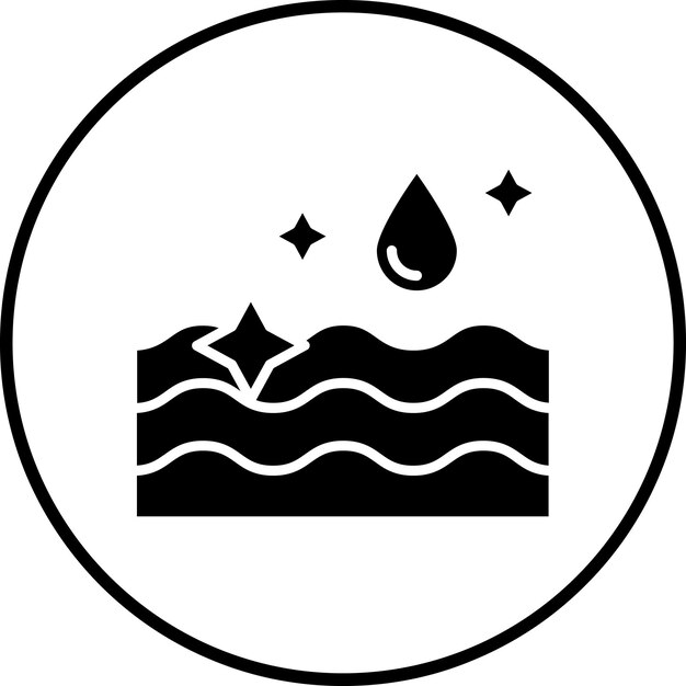 Imagen vectorial de icono de océano limpio Se puede usar para el Día de la Tierra