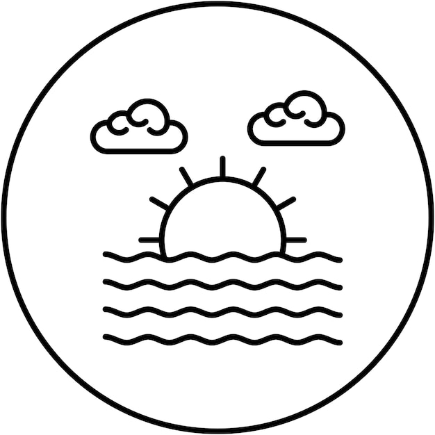 La imagen vectorial del icono del océano se puede usar para In The Wild