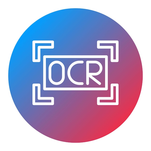 Imagen vectorial de icono Ocr impresa Puede utilizarse para la impresión