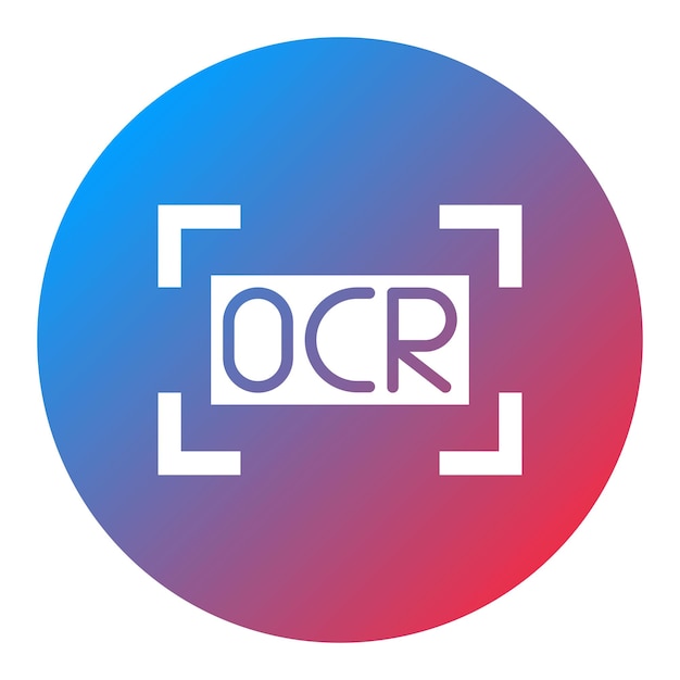 Imagen vectorial de icono Ocr impresa Puede utilizarse para la impresión