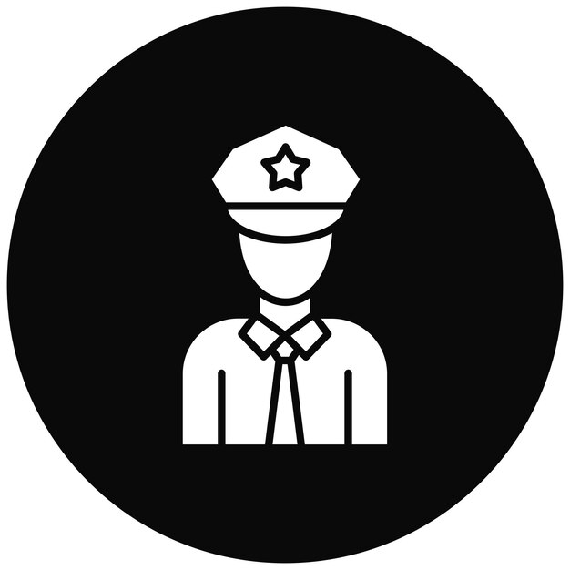 Imagen vectorial del icono del oficial de policía Se puede usar para el bombero