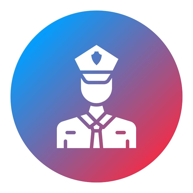 Imagen vectorial del icono del oficial de policía Se puede usar para la prisión