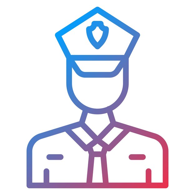 Imagen vectorial del icono del oficial de policía Se puede usar para la prisión