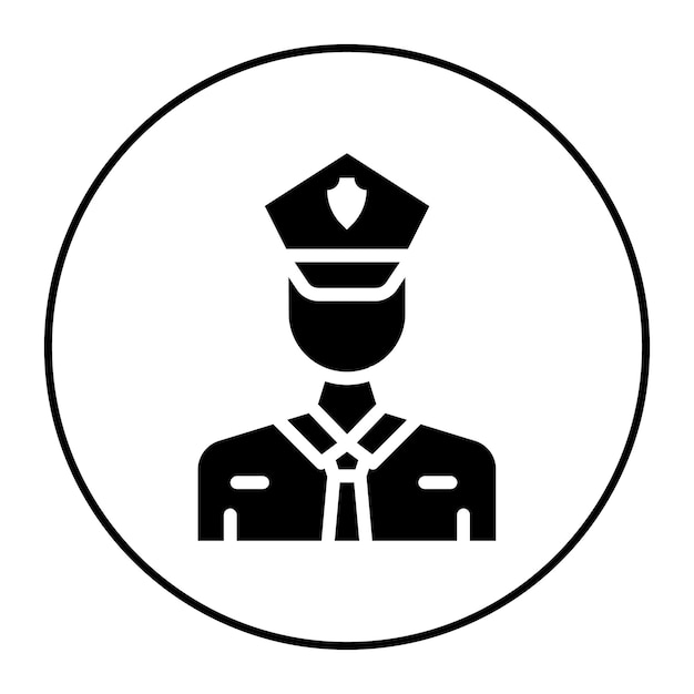 Imagen vectorial del icono del oficial de policía Se puede usar para la prisión