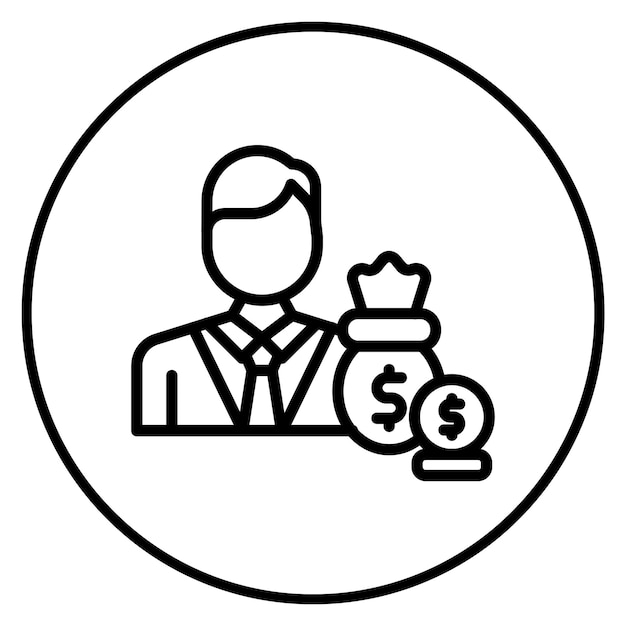 Imagen vectorial del icono del oficial de préstamo Se puede utilizar para el préstamo