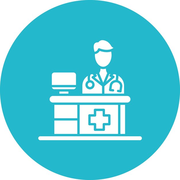 Imagen vectorial del icono de la oficina del médico Se puede utilizar para el comercio electrónico médico