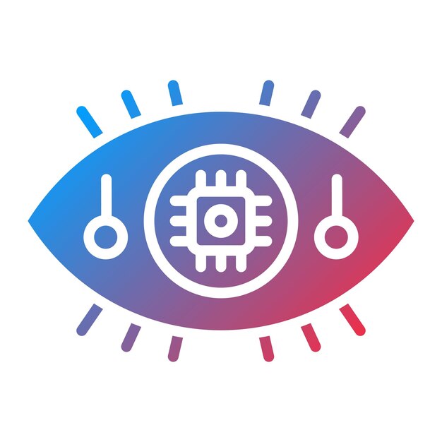 Imagen vectorial de icono de ojo de robótica Puede utilizarse para la Inteligencia Artificial