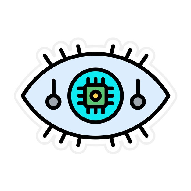 Imagen vectorial de icono de ojo de robótica Puede utilizarse para la Inteligencia Artificial