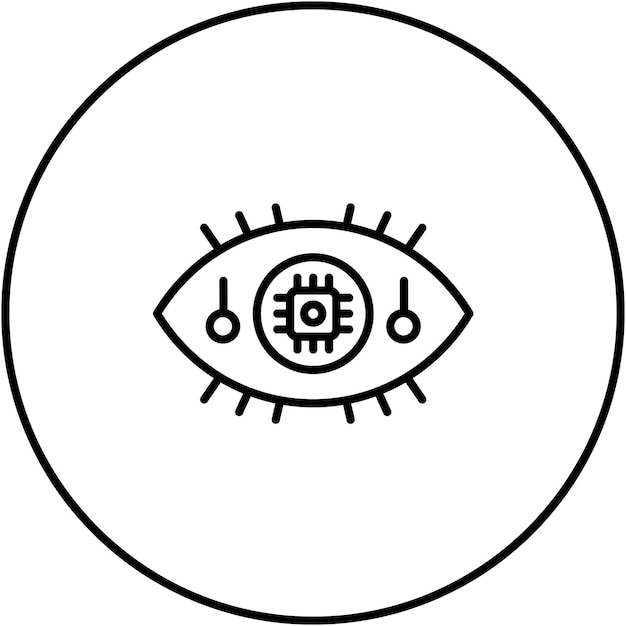 Imagen vectorial de icono de ojo de robótica Puede utilizarse para la Inteligencia Artificial