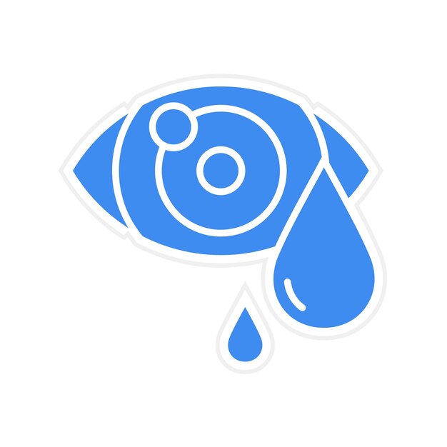 Imagen vectorial del icono de los ojos acuosos Se puede utilizar para el optometrista