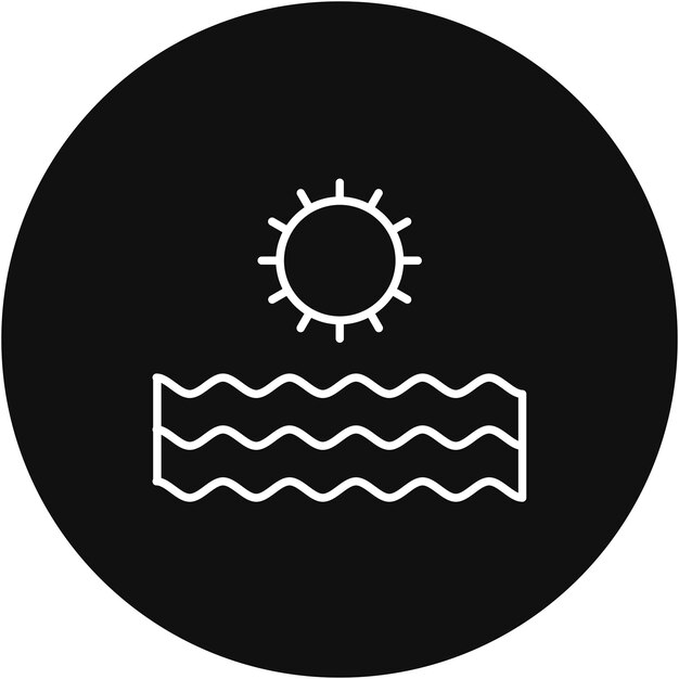 Imagen vectorial del icono de las olas Se puede utilizar para Coastline
