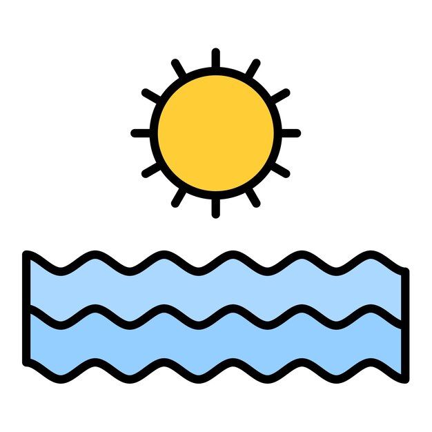 Imagen vectorial del icono de las olas Se puede utilizar para Coastline