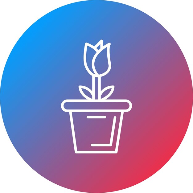 La imagen vectorial del icono de la olla de flores grande se puede usar para la primavera