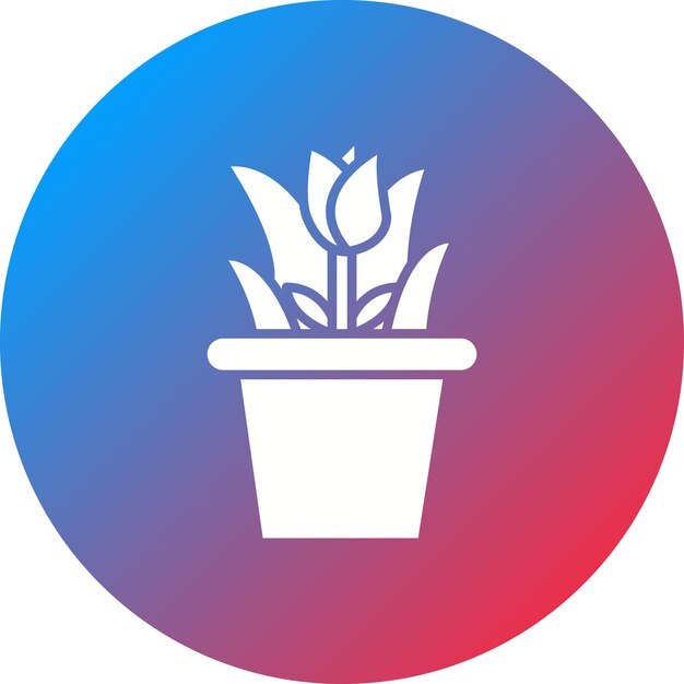 Imagen vectorial del icono de la olla de flores Se puede usar para la primavera