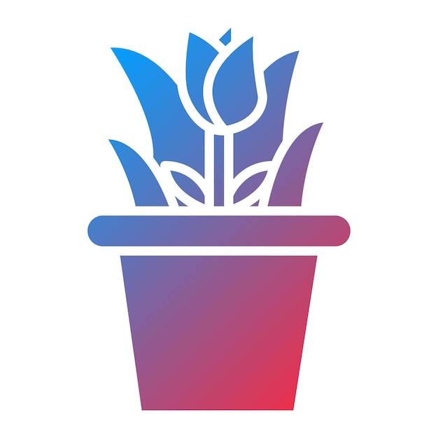 Imagen vectorial del icono de la olla de flores Se puede usar para la primavera