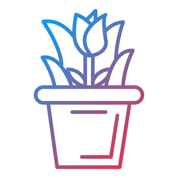 Imagen vectorial del icono de la olla de flores Se puede usar para la primavera