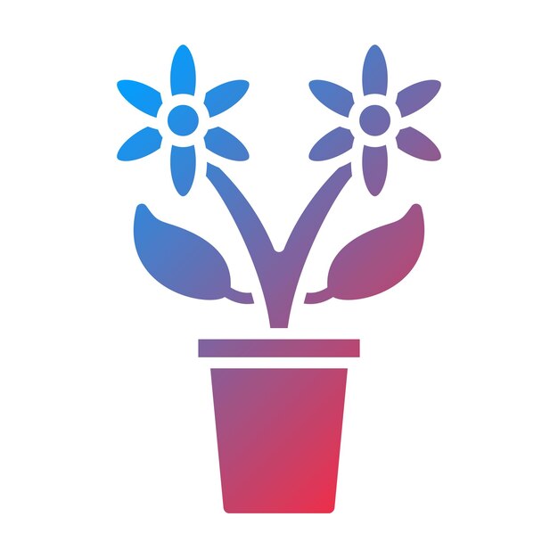 Imagen vectorial del icono de la olla de flores Se puede usar para la vida familiar
