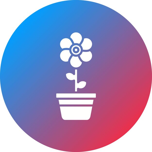 Imagen vectorial del icono de la olla de flores Se puede utilizar para la jardinería