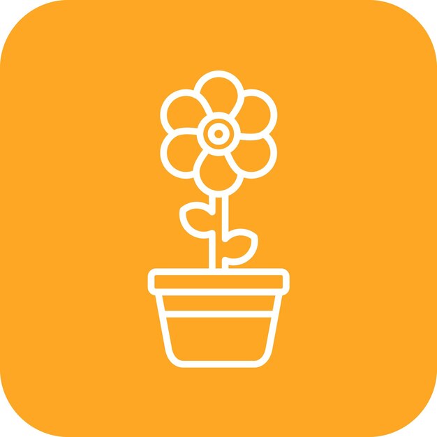 Imagen vectorial del icono de la olla de flores Se puede utilizar para la jardinería