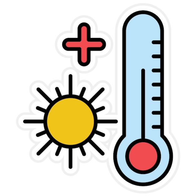 Vector la imagen vectorial del icono de la onda de calor se puede usar para desastres naturales