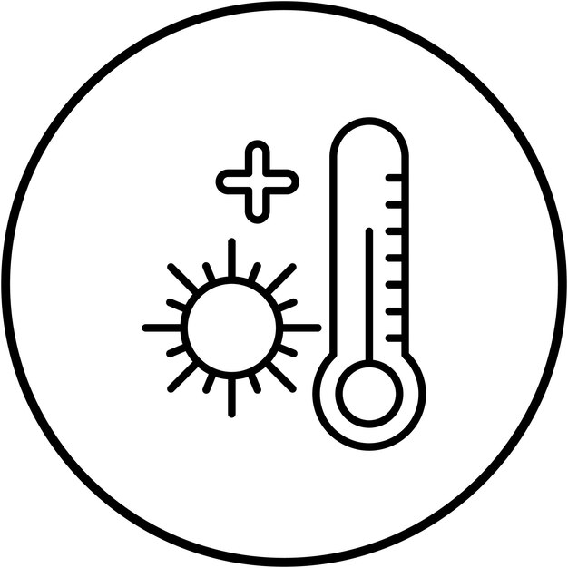 La imagen vectorial del icono de la onda de calor se puede usar para desastres naturales