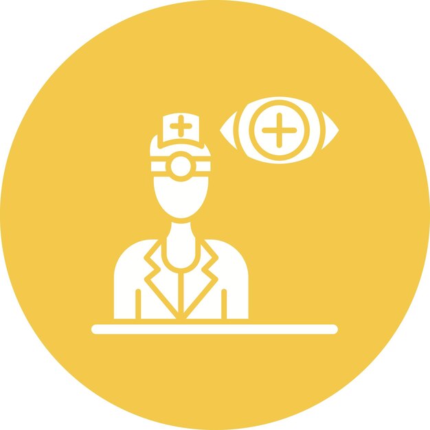 Imagen vectorial de icono de óptico masculino Puede utilizarse para optometrista