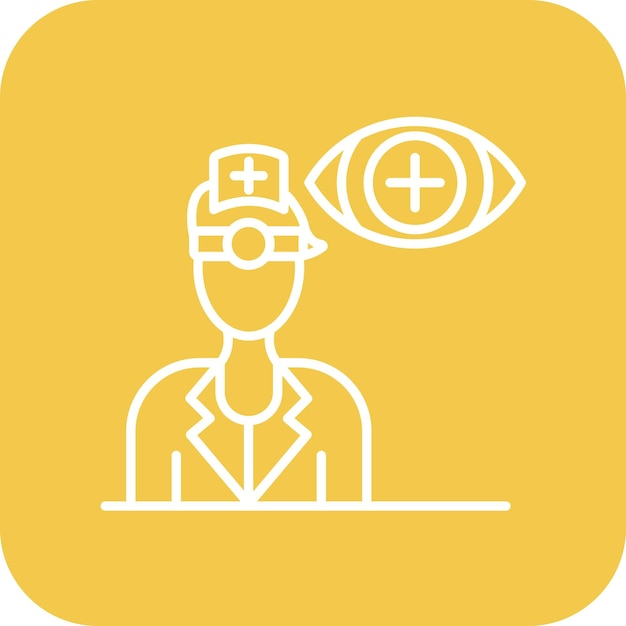 Imagen vectorial de icono de óptico masculino Puede utilizarse para optometrista