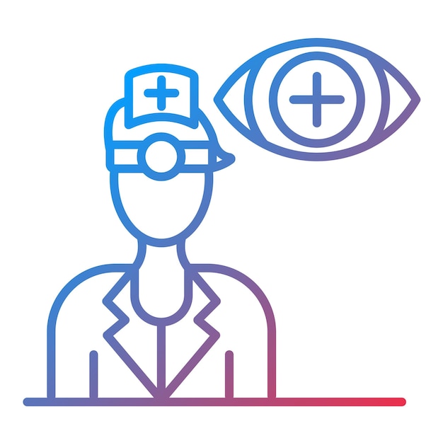 Imagen vectorial de icono de óptico masculino Puede utilizarse para optometrista
