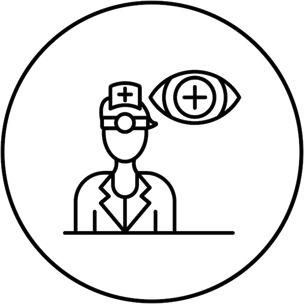 Imagen vectorial de icono de óptico masculino Puede utilizarse para optometrista