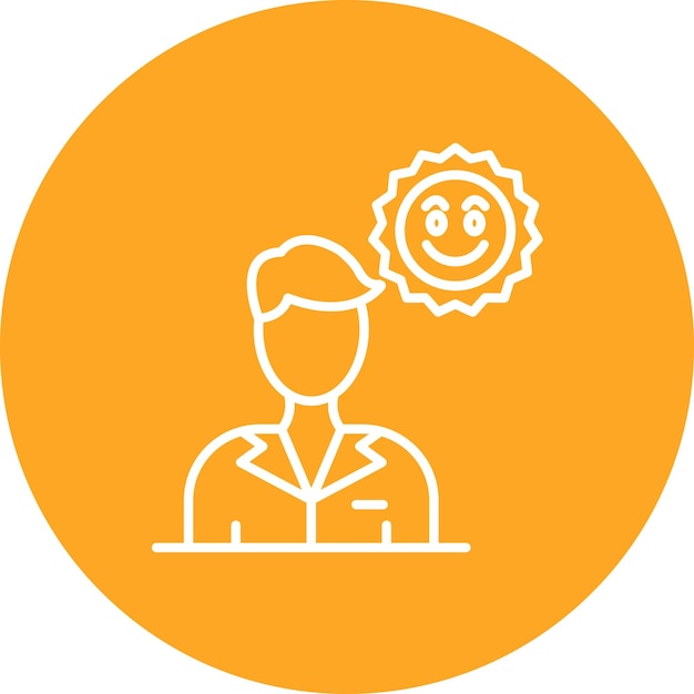 Imagen vectorial de icono de optimismo Se puede usar para la inteligencia emocional