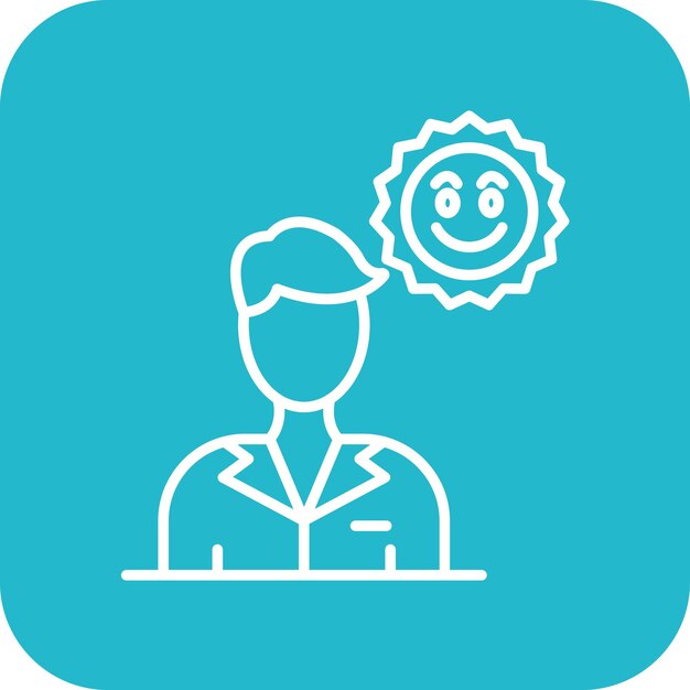 Imagen vectorial de icono de optimismo Se puede usar para la inteligencia emocional