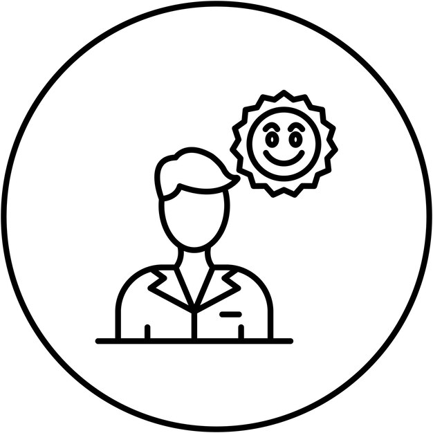 Imagen vectorial de icono de optimismo Se puede usar para la inteligencia emocional