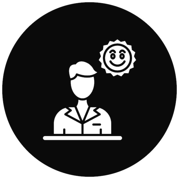 Imagen vectorial de icono de optimismo Se puede usar para la inteligencia emocional