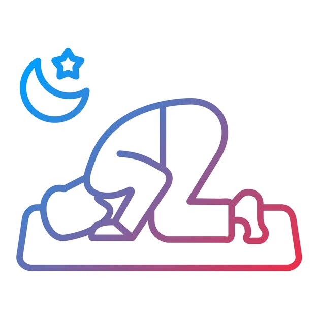 Imagen vectorial de icono de oración Se puede usar para el Ramadán