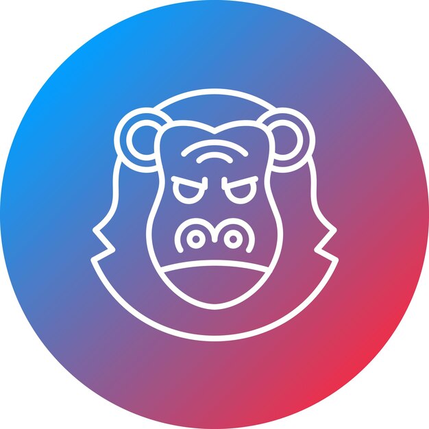 La imagen vectorial del icono del orangután se puede usar para In The Wild